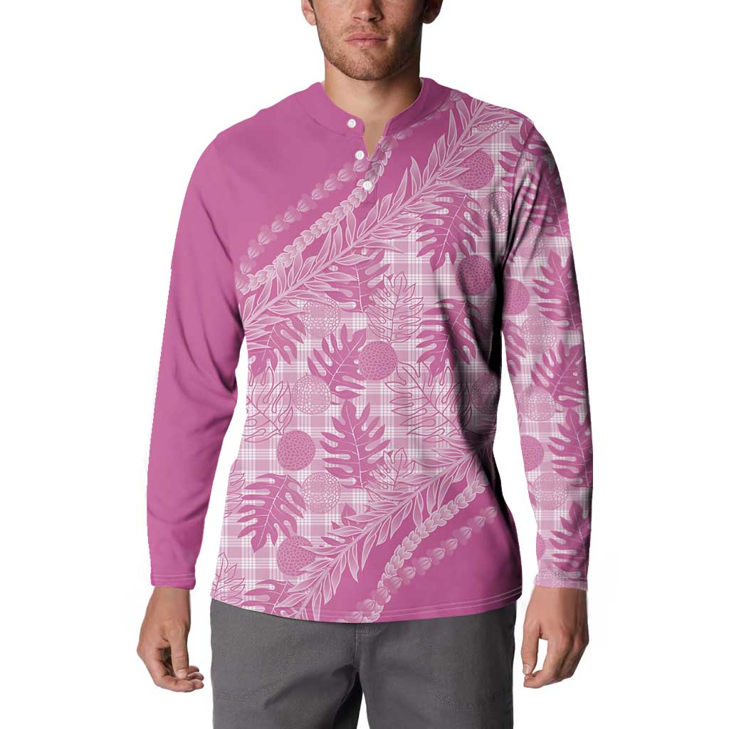 Hawaii Breadfruit Palaka Button Sweatshirt Omaomao Ulaula Maile Lei LT9 - Polynesian Pride