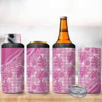 Hawaii Breadfruit Palaka 4 in 1 Can Cooler Tumbler Omaomao Ulaula Maile Lei - Polynesian Pride