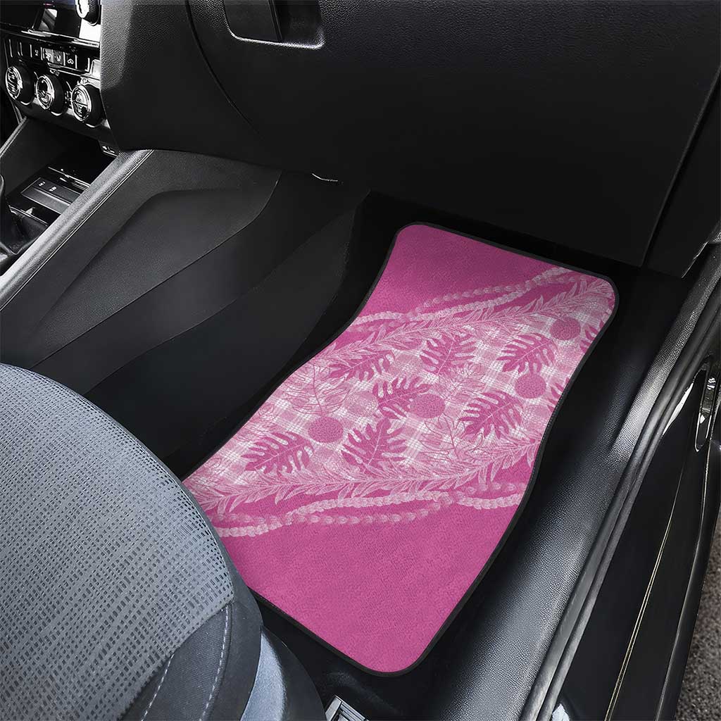 Hawaii Breadfruit Palaka Car Mats Omaomao Ulaula Maile Lei - Polynesian Pride