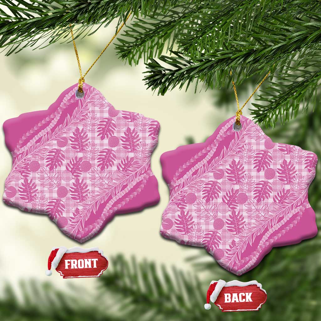 Hawaii Breadfruit Palaka Ceramic Ornament Omaomao Ulaula Maile Lei - Polynesian Pride