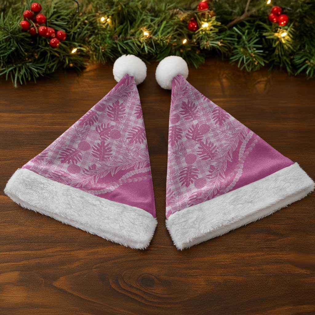 Hawaii Breadfruit Palaka Christmas Santa Hat Omaomao Ulaula Maile Lei - Polynesian Pride