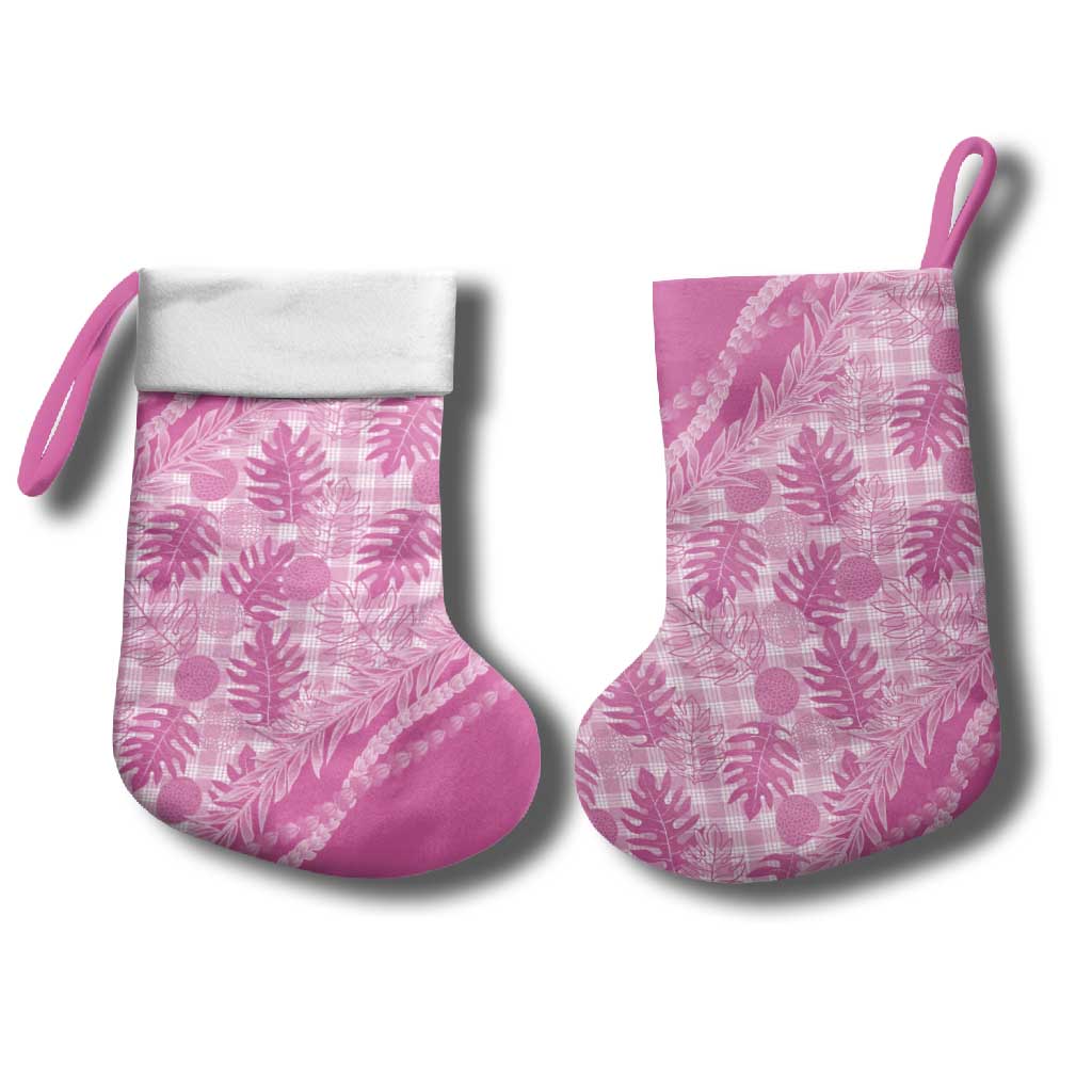 Hawaii Breadfruit Palaka Christmas Stocking Omaomao Ulaula Maile Lei - Polynesian Pride
