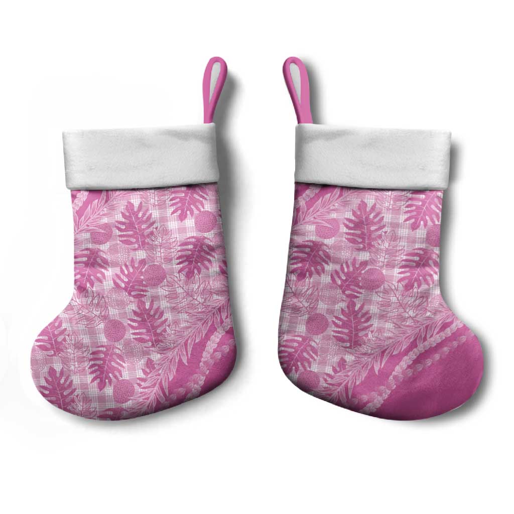 Hawaii Breadfruit Palaka Christmas Stocking Omaomao Ulaula Maile Lei - Polynesian Pride