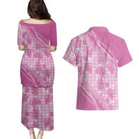 Hawaii Breadfruit Palaka Couples Matching Puletasi and Hawaiian Shirt Omaomao Ulaula Maile Lei LT9 - Polynesian Pride