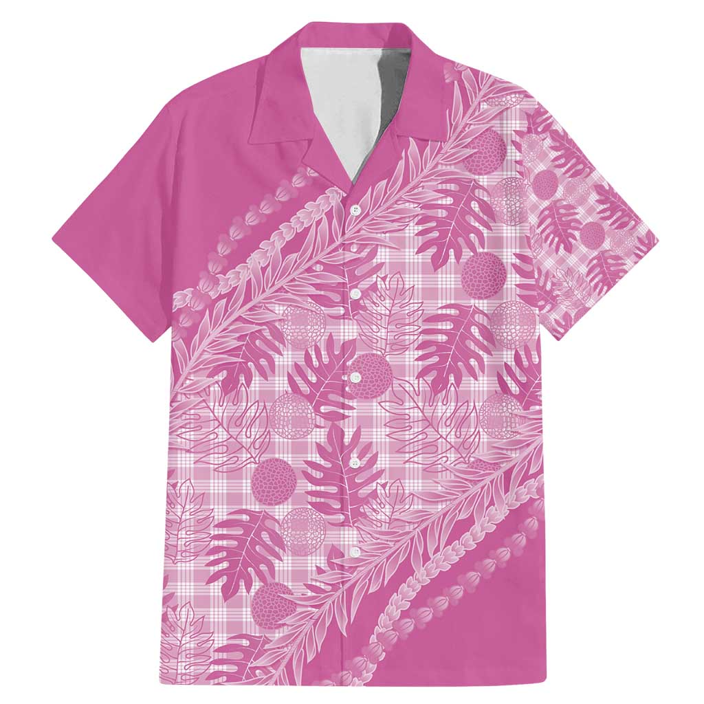 Hawaii Breadfruit Palaka Family Matching Mermaid Dress and Hawaiian Shirt Omaomao Ulaula Maile Lei - Polynesian Pride