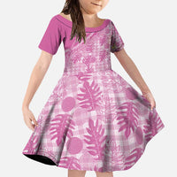 Hawaii Breadfruit Palaka Family Matching Off Shoulder Maxi Dress and Hawaiian Shirt Omaomao Ulaula Maile Lei - Polynesian Pride