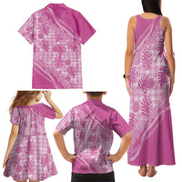 Hawaii Breadfruit Palaka Family Matching Tank Maxi Dress and Hawaiian Shirt Omaomao Ulaula Maile Lei - Polynesian Pride