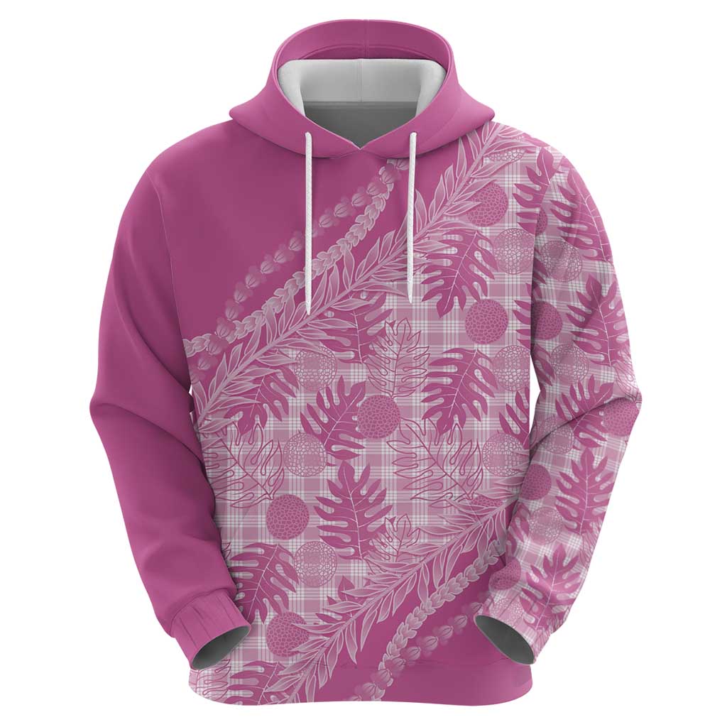 Hawaii Breadfruit Palaka Hoodie Omaomao Ulaula Maile Lei - Polynesian Pride