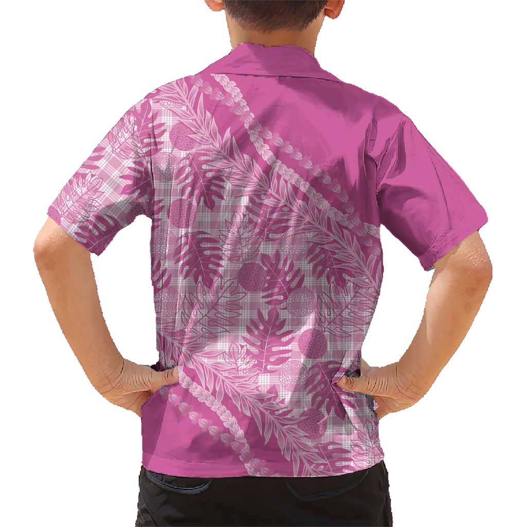 Hawaii Breadfruit Palaka Kid Hawaiian Shirt Omaomao Ulaula Maile Lei - Polynesian Pride