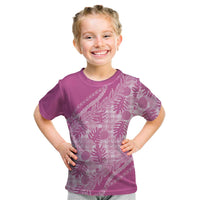 Hawaii Breadfruit Palaka Kid T Shirt Omaomao Ulaula Maile Lei LT9 Pink - Polynesian Pride