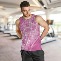 Hawaii Breadfruit Palaka Men Tank Top Omaomao Ulaula Maile Lei LT9 Pink - Polynesian Pride