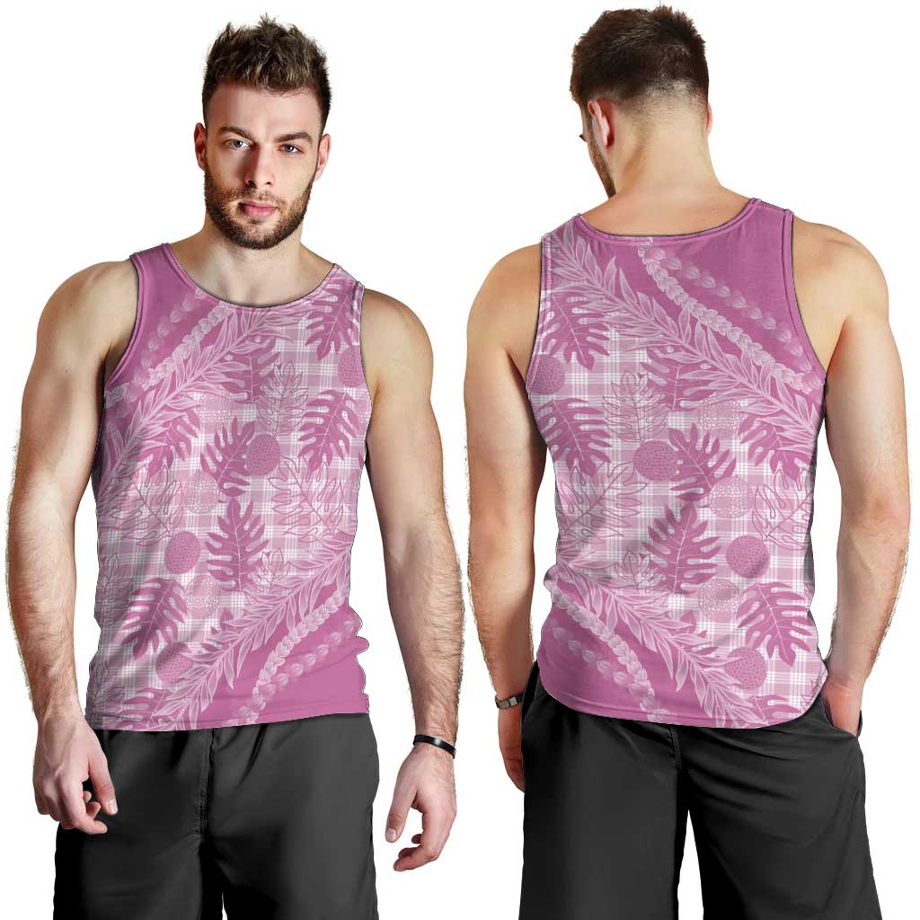 Hawaii Breadfruit Palaka Men Tank Top Omaomao Ulaula Maile Lei LT9 - Polynesian Pride