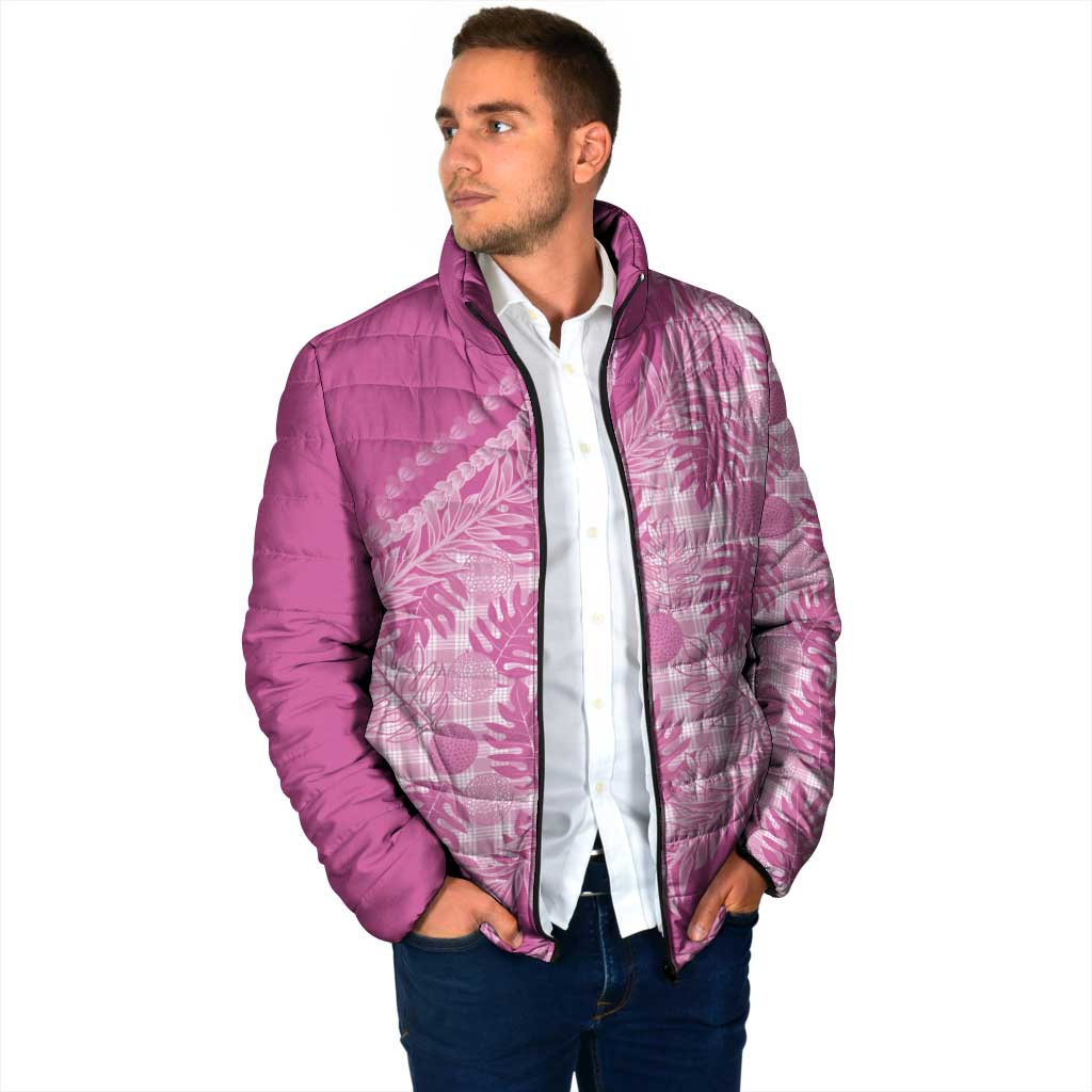 Hawaii Breadfruit Palaka Padded Jacket Omaomao Ulaula Maile Lei - Polynesian Pride