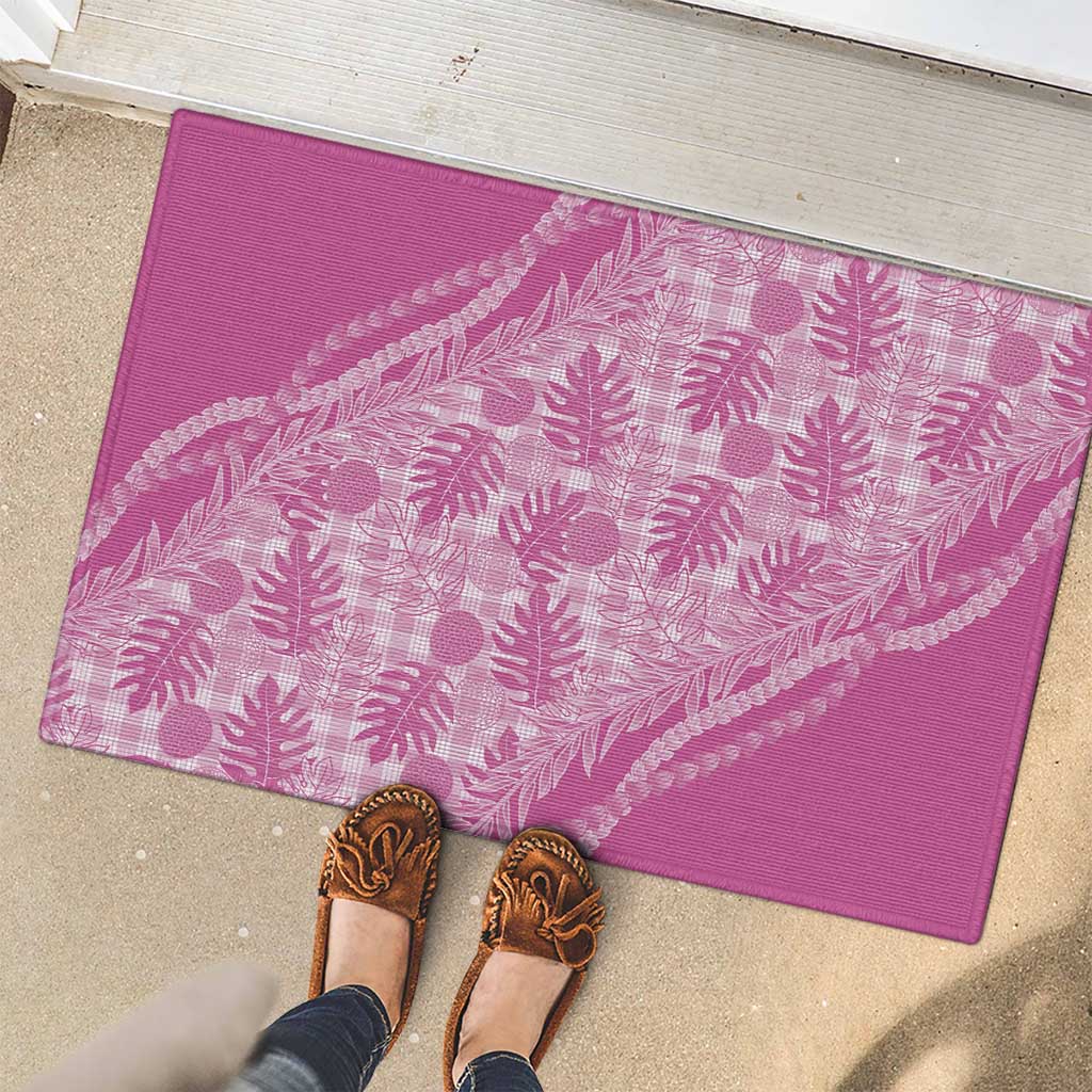Hawaii Breadfruit Palaka Rubber Doormat Omaomao Ulaula Maile Lei LT9 - Polynesian Pride