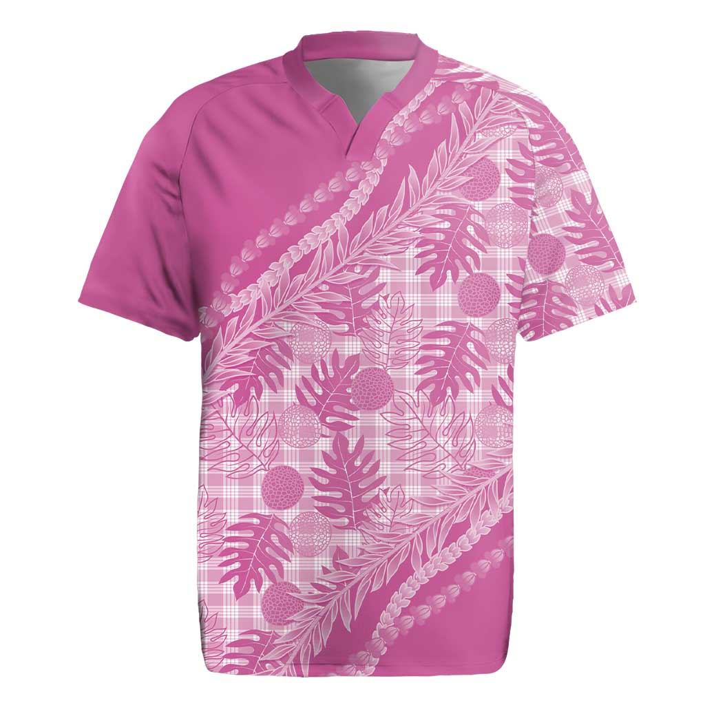 Hawaii Breadfruit Palaka Rugby Jersey Omaomao Ulaula Maile Lei - Polynesian Pride