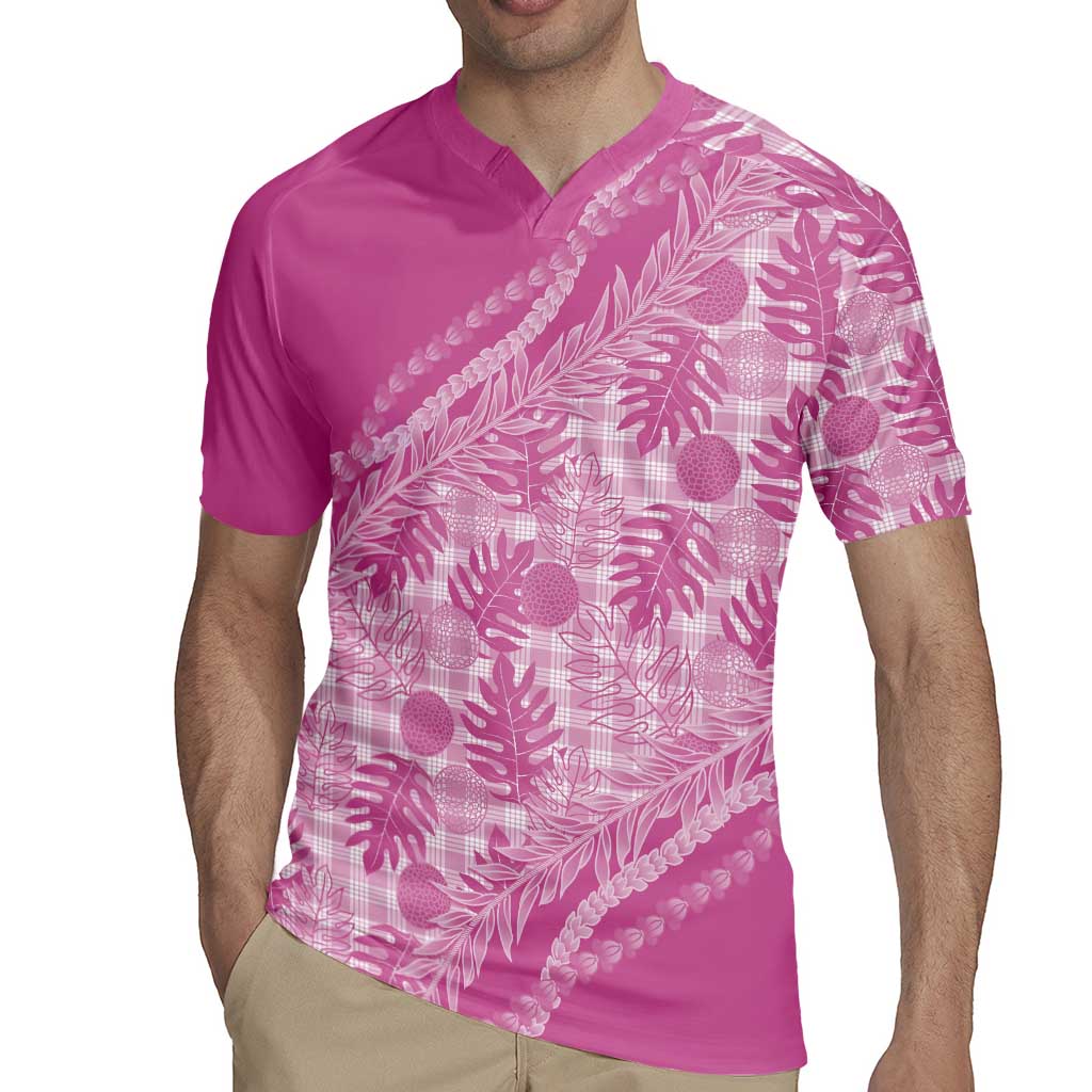 Hawaii Breadfruit Palaka Rugby Jersey Omaomao Ulaula Maile Lei - Polynesian Pride