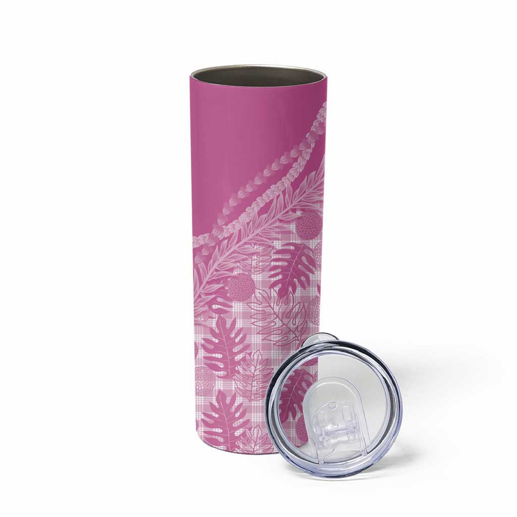 Hawaii Breadfruit Palaka Skinny Tumbler Omaomao Ulaula Maile Lei - Polynesian Pride