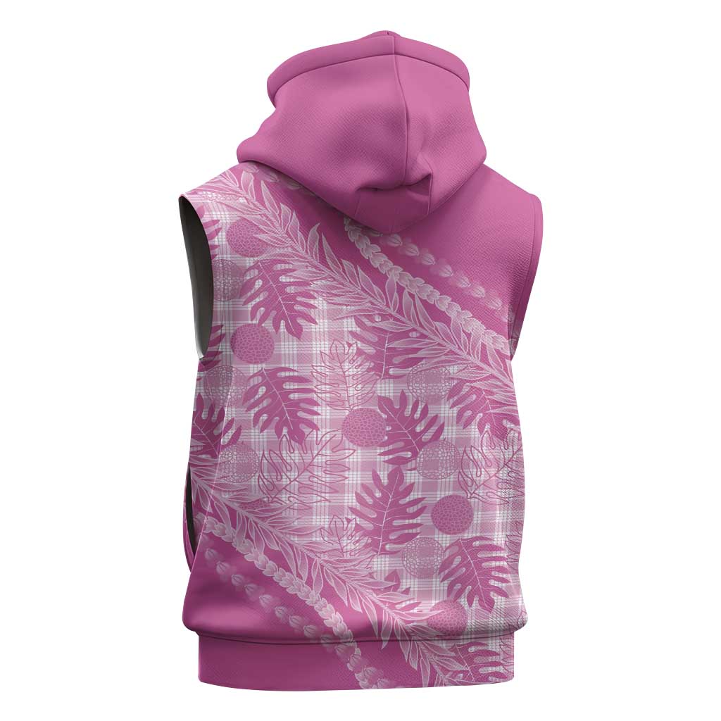 Hawaii Breadfruit Palaka Sleeveless Hoodie Omaomao Ulaula Maile Lei LT9 - Polynesian Pride