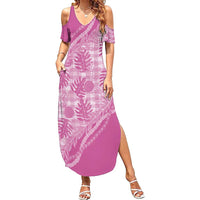 Hawaii Breadfruit Palaka Summer Maxi Dress Omaomao Ulaula Maile Lei - Polynesian Pride