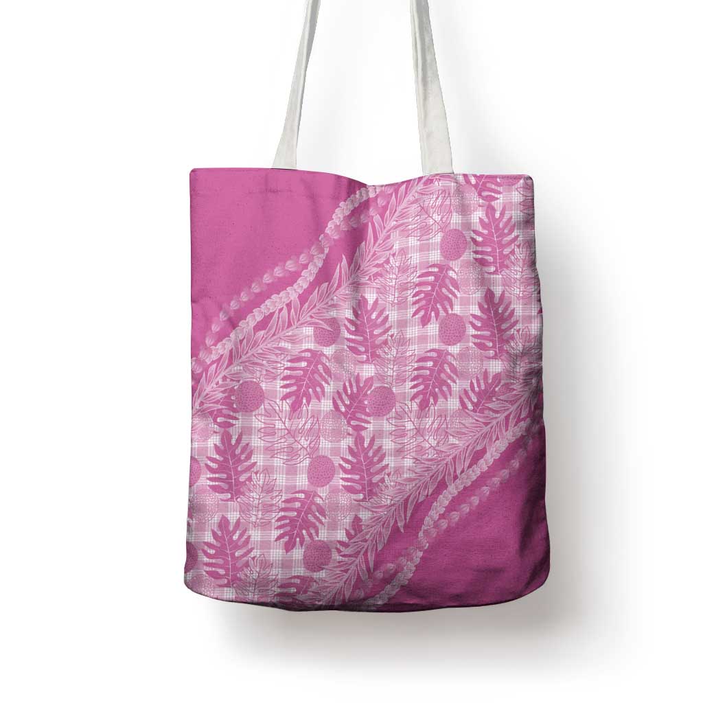 Hawaii Breadfruit Palaka Tote Bag Omaomao Ulaula Maile Lei - Polynesian Pride