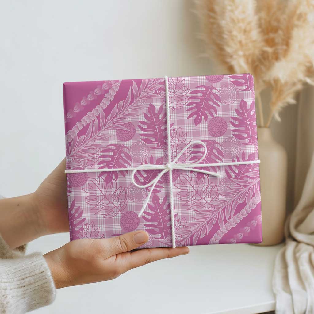 Hawaii Breadfruit Palaka Wrapping Paper Omaomao Ulaula Maile Lei LT9 - Polynesian Pride