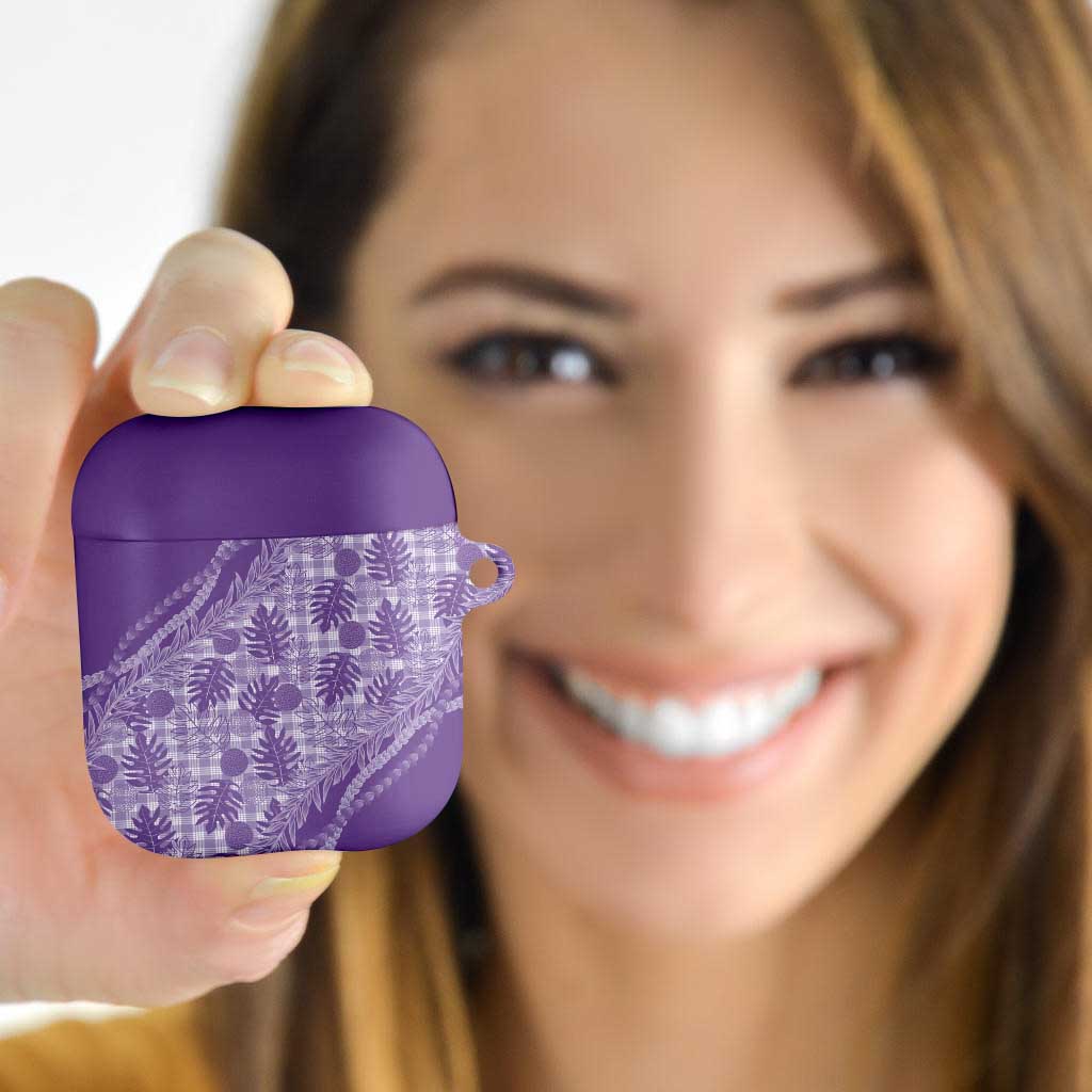 Hawaii Breadfruit Palaka AirPods Case Poni Maile Lei - Polynesian Pride