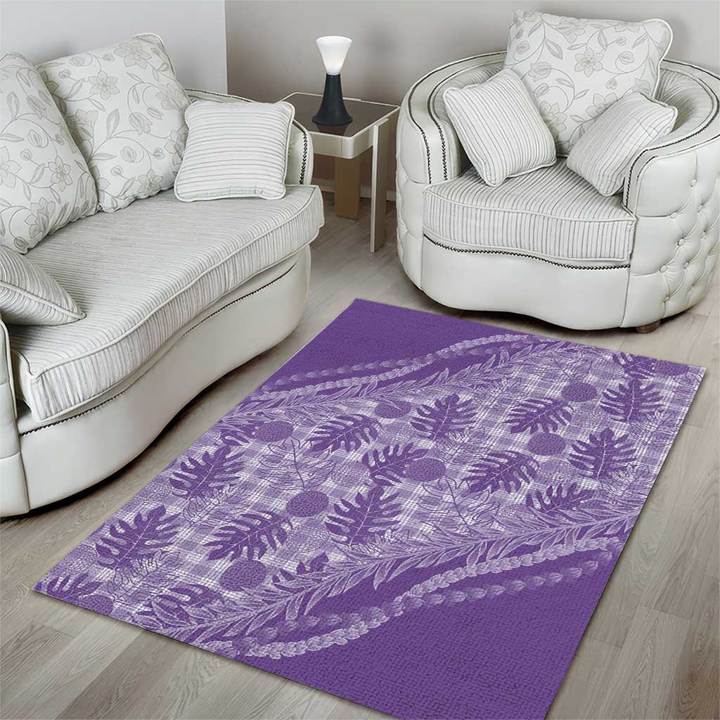 Hawaii Breadfruit Palaka Area Rug Poni Maile Lei - Polynesian Pride