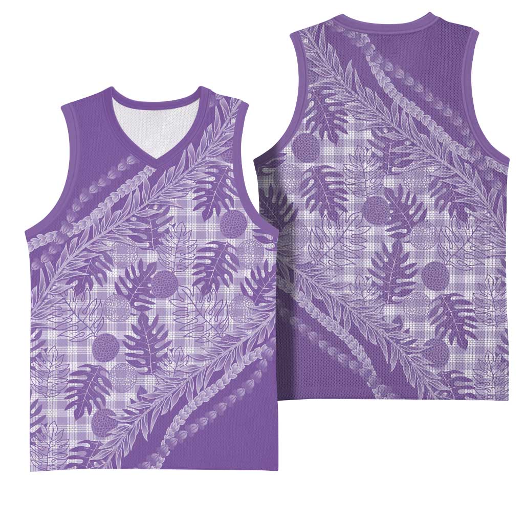 Hawaii Breadfruit Palaka Basketball Jersey Poni Maile Lei LT9 - Polynesian Pride