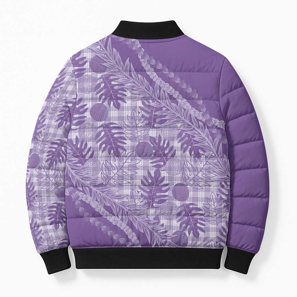 Hawaii Breadfruit Palaka Bomber Puffer Jacket Poni Maile Lei LT9 - Polynesian Pride