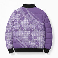 Hawaii Breadfruit Palaka Bomber Puffer Jacket Poni Maile Lei LT9 - Polynesian Pride