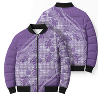 Hawaii Breadfruit Palaka Bomber Puffer Jacket Poni Maile Lei LT9 - Polynesian Pride
