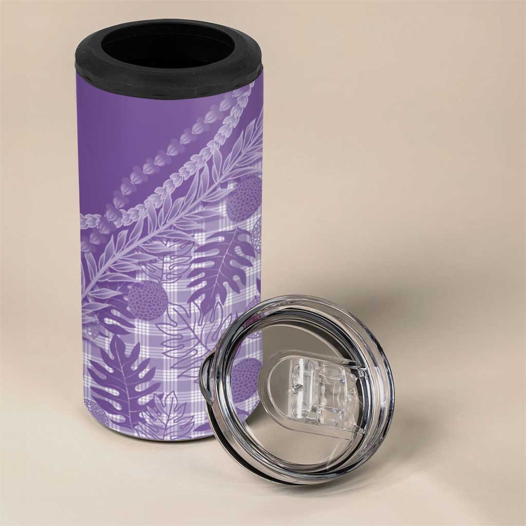 Hawaii Breadfruit Palaka 4 in 1 Can Cooler Tumbler Poni Maile Lei - Polynesian Pride