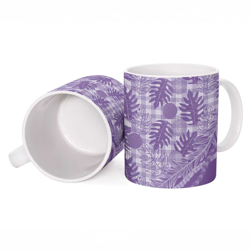 Hawaii Breadfruit Palaka Ceramic Mug Poni Maile Lei LT9 - Polynesian Pride