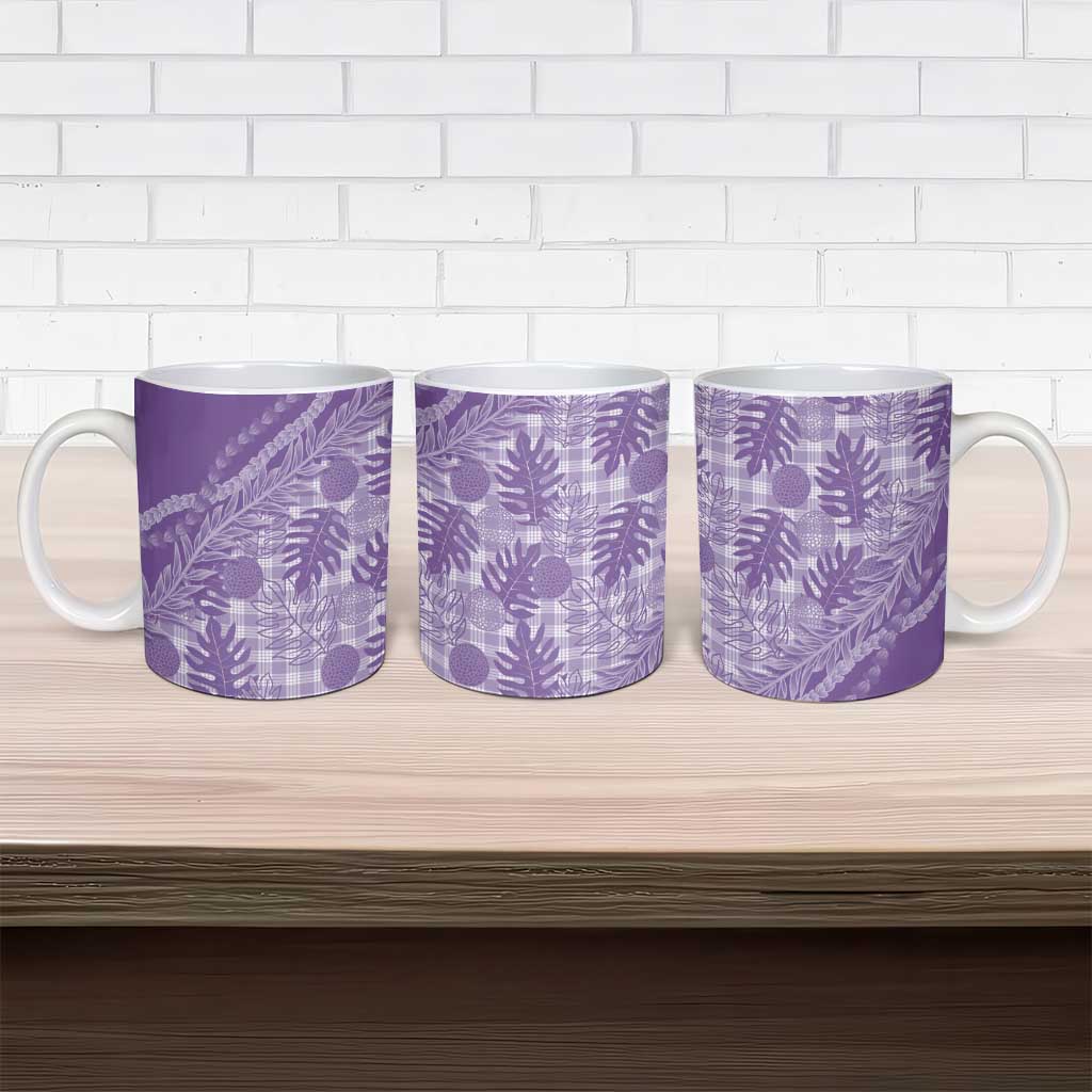 Hawaii Breadfruit Palaka Ceramic Mug Poni Maile Lei LT9 - Polynesian Pride