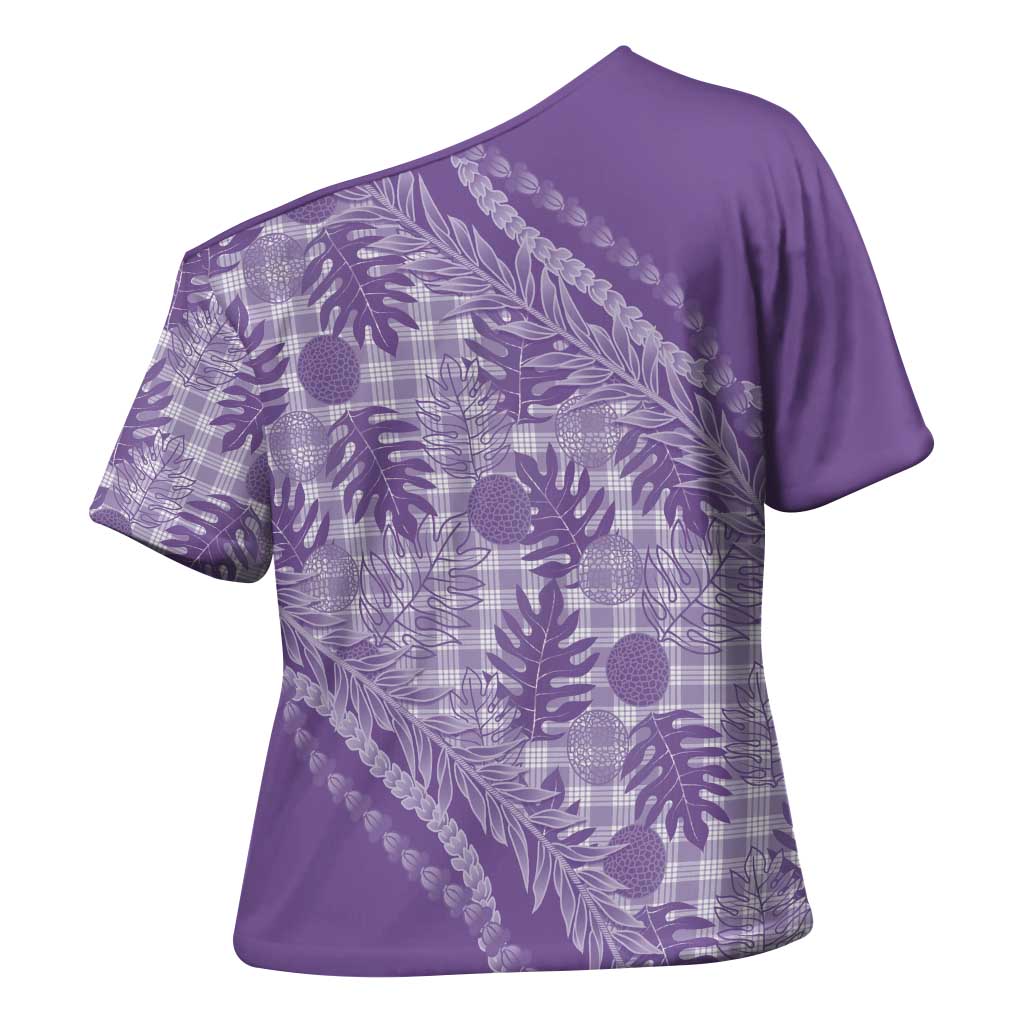 Hawaii Breadfruit Palaka Cross Shoulder Shirt Poni Maile Lei LT9 - Polynesian Pride