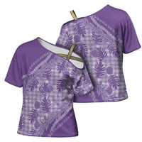 Hawaii Breadfruit Palaka Cross Shoulder Shirt Poni Maile Lei LT9 - Polynesian Pride