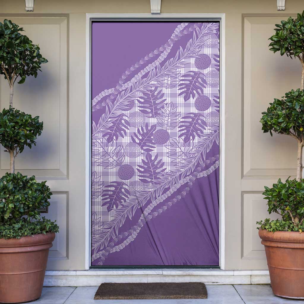 Hawaii Breadfruit Palaka Door Cover Poni Maile Lei LT9 Purple - Polynesian Pride