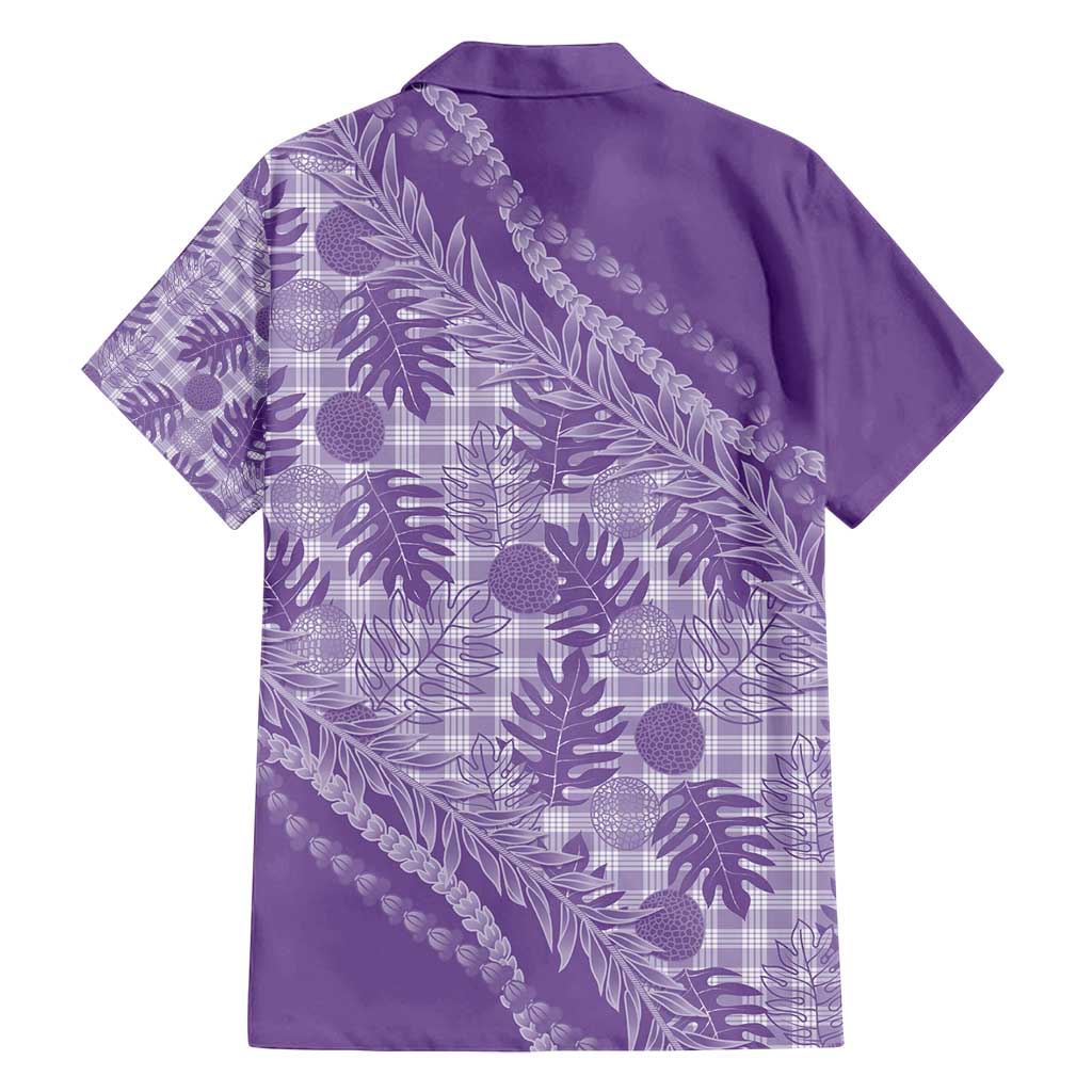 Hawaii Breadfruit Palaka Family Matching Off Shoulder Maxi Dress and Hawaiian Shirt Poni Maile Lei - Polynesian Pride