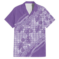 Hawaii Breadfruit Palaka Family Matching Off Shoulder Short Dress and Hawaiian Shirt Poni Maile Lei - Polynesian Pride