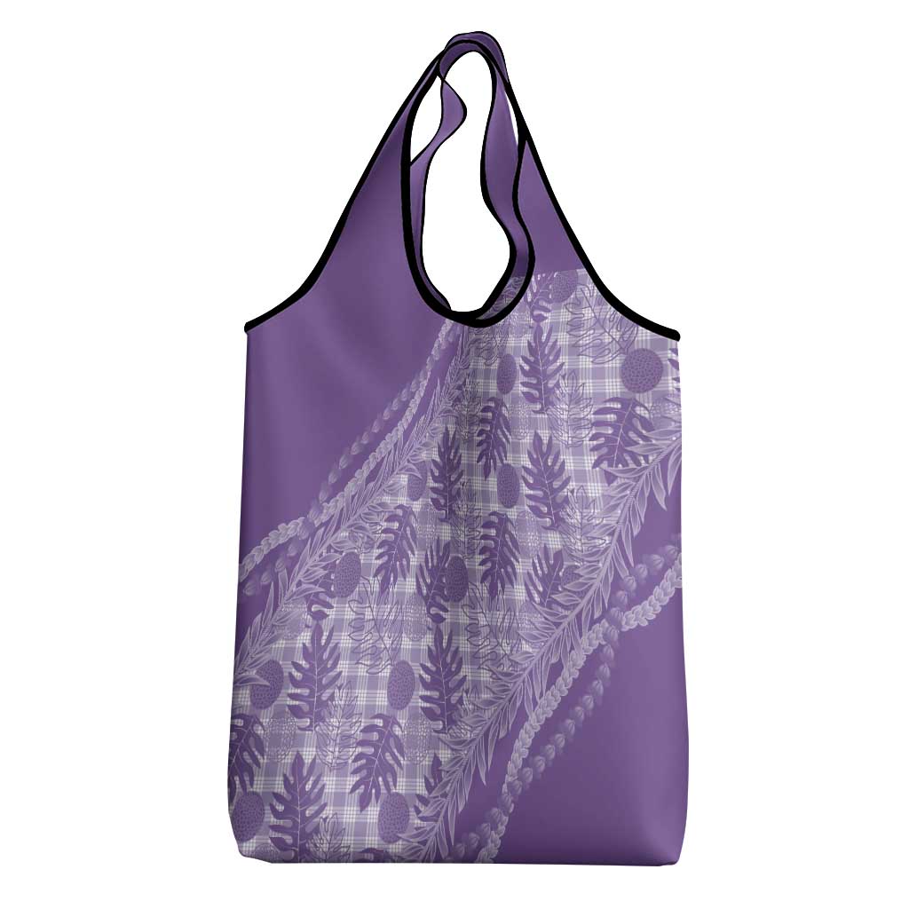 Hawaii Breadfruit Palaka Grocery Bag Poni Maile Lei - Polynesian Pride