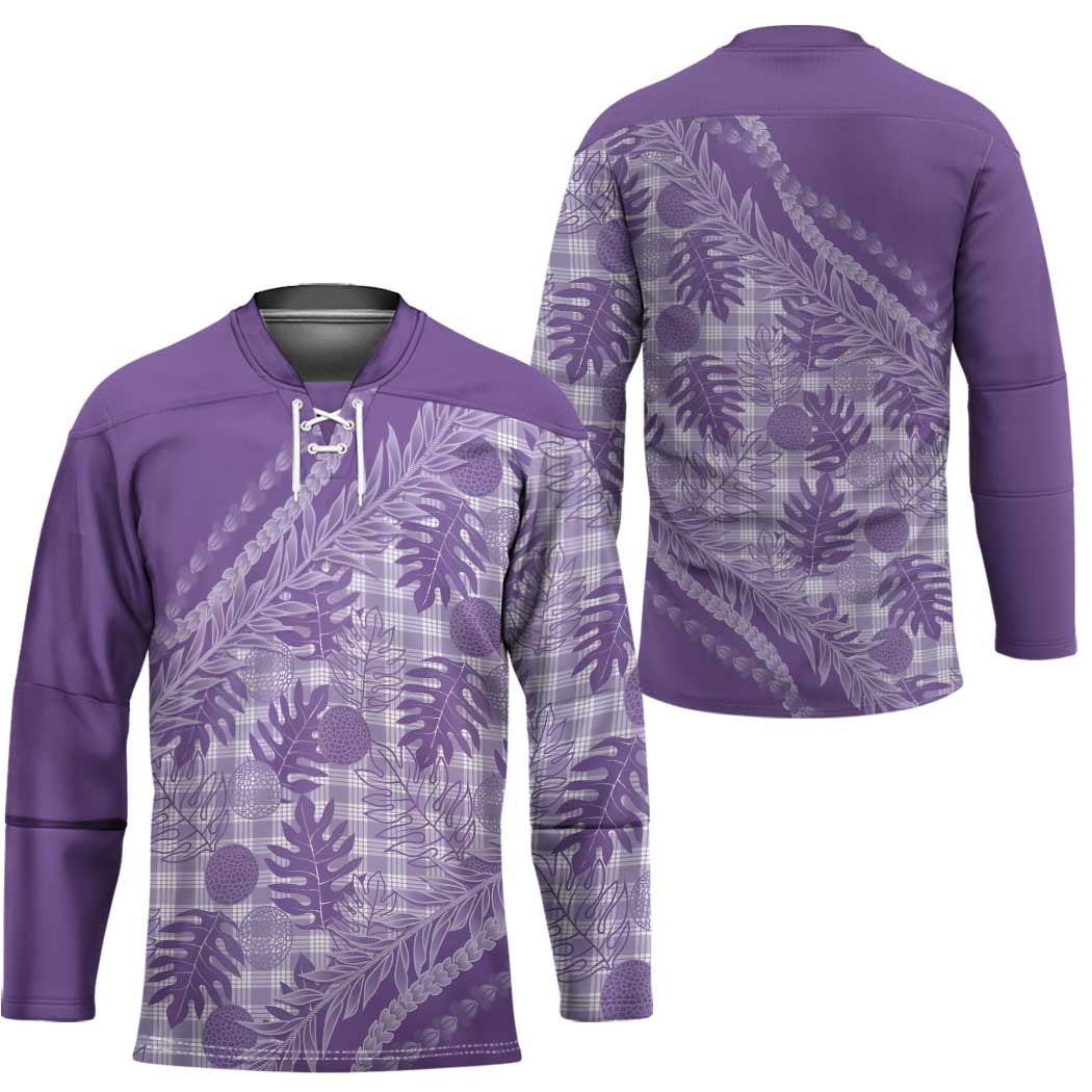 Hawaii Breadfruit Palaka Hockey Jersey Poni Maile Lei - Polynesian Pride