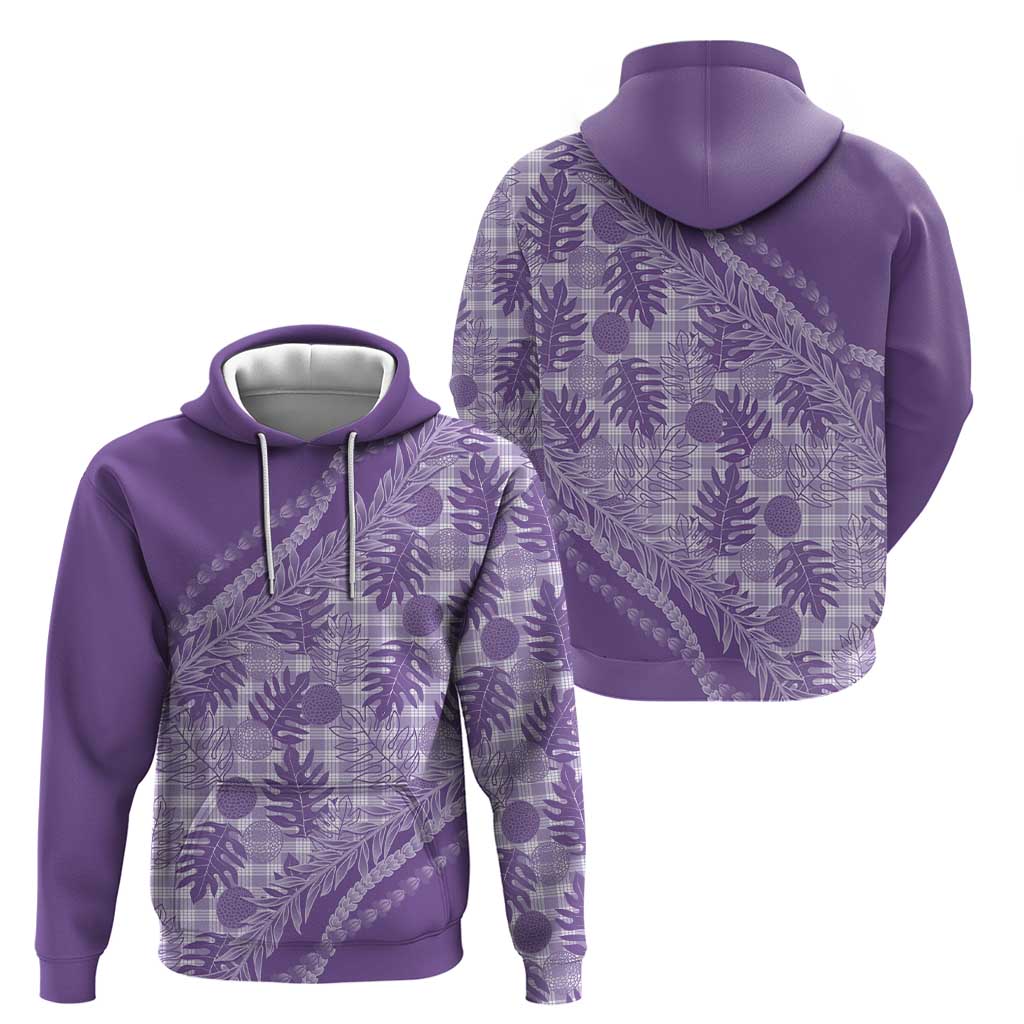 Hawaii Breadfruit Palaka Hoodie Poni Maile Lei - Polynesian Pride
