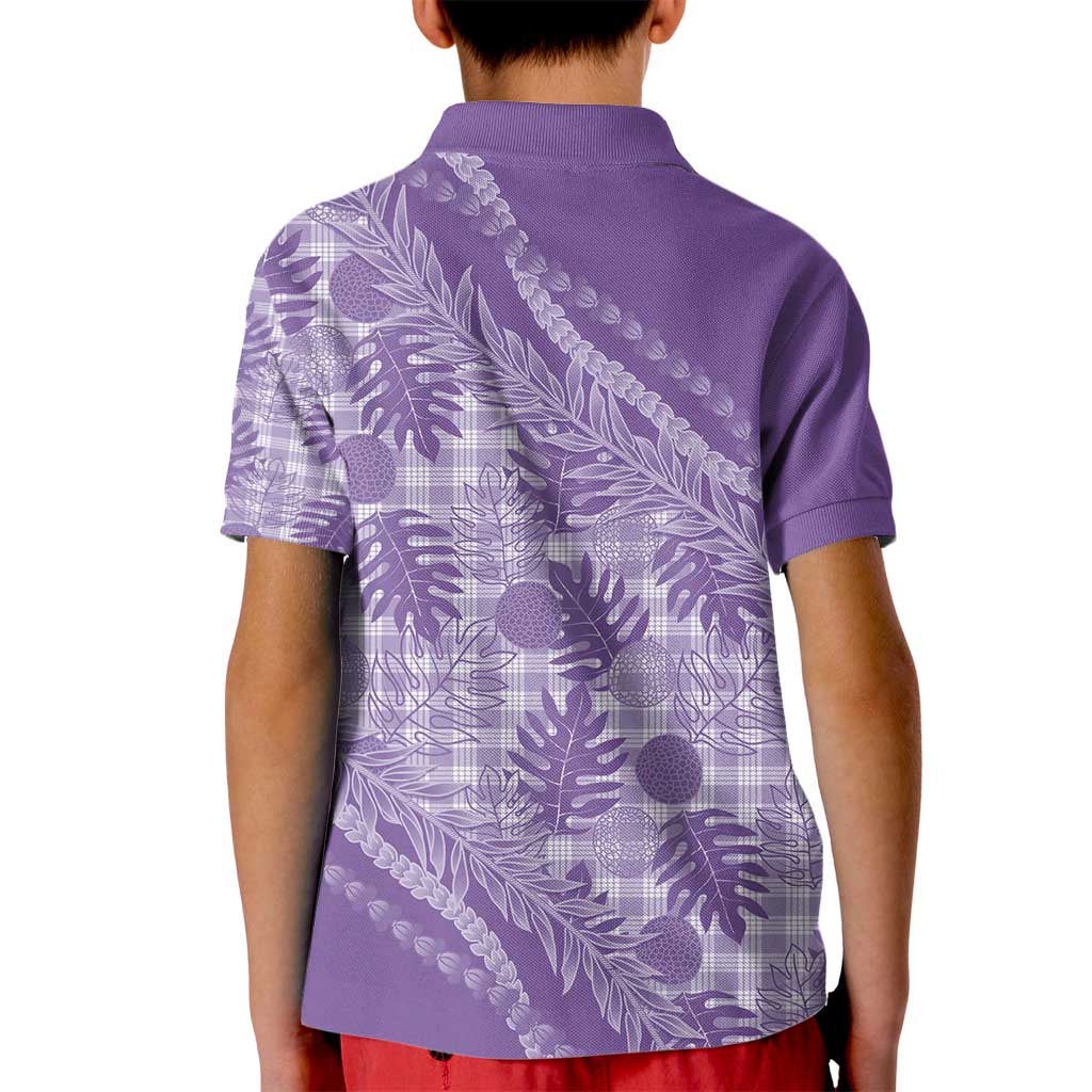Hawaii Breadfruit Palaka Kid Polo Shirt Poni Maile Lei - Polynesian Pride