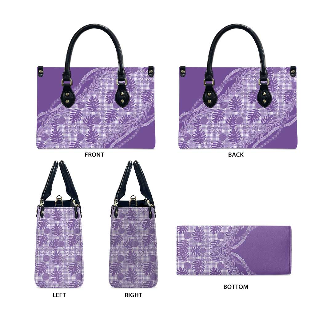 Hawaii Breadfruit Palaka Leather Bag Poni Maile Lei LT9 - Polynesian Pride