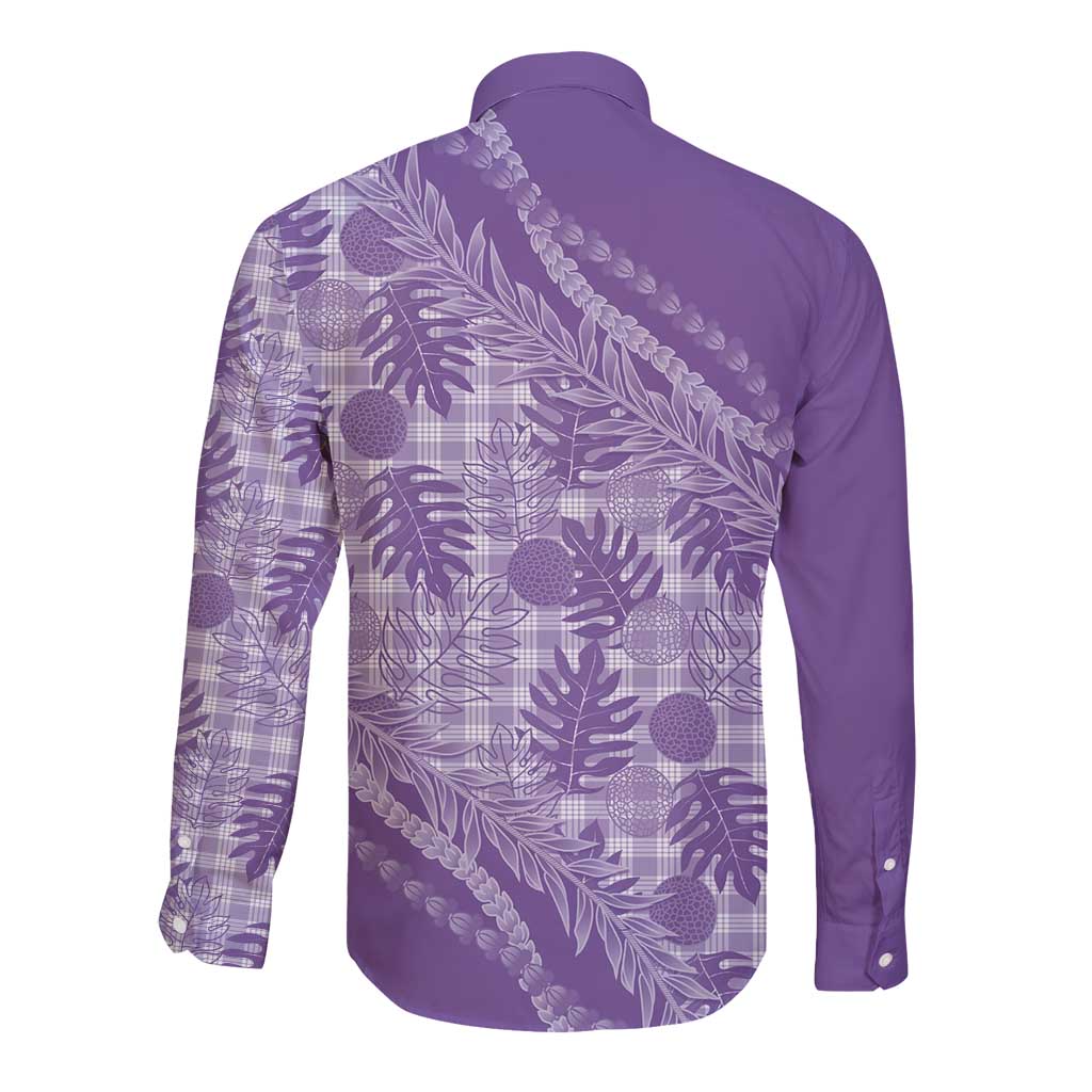 Hawaii Breadfruit Palaka Long Sleeve Button Shirt Poni Maile Lei LT9 - Polynesian Pride