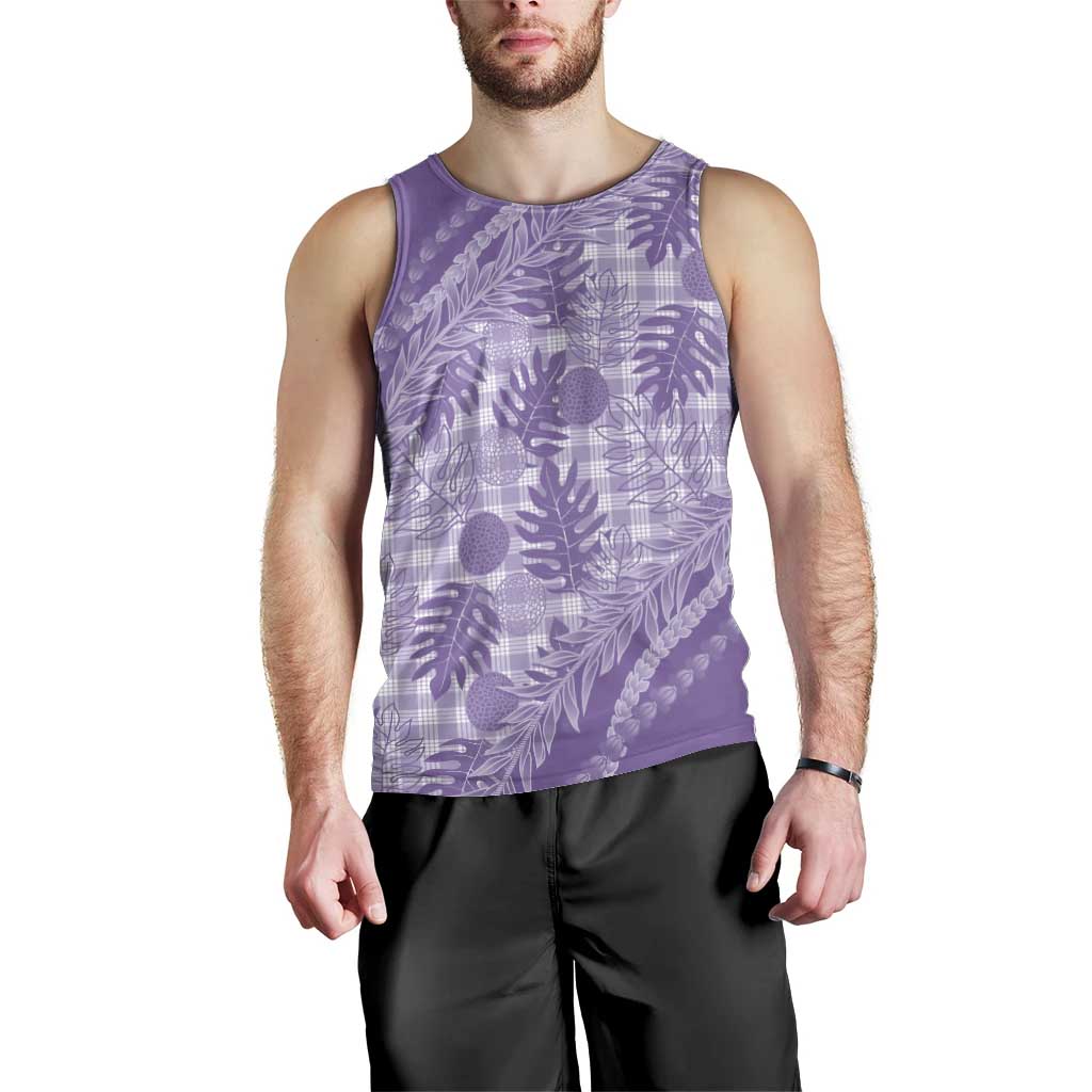 Hawaii Breadfruit Palaka Men Tank Top Poni Maile Lei LT9 - Polynesian Pride