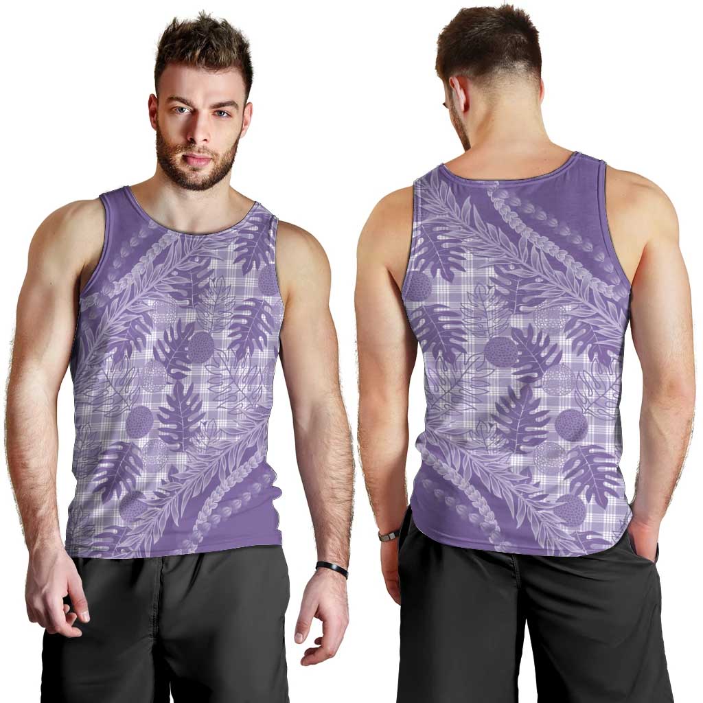 Hawaii Breadfruit Palaka Men Tank Top Poni Maile Lei LT9 - Polynesian Pride