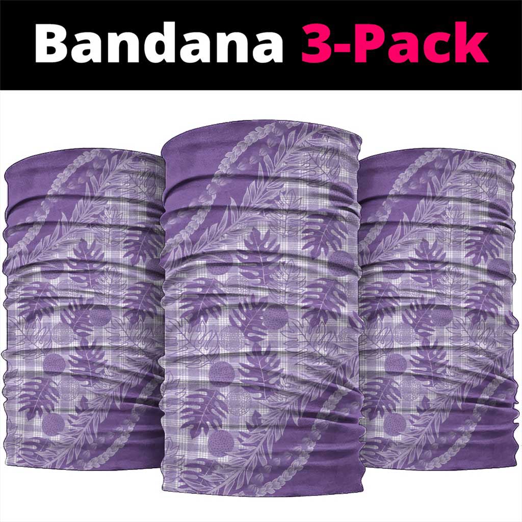 Hawaii Breadfruit Palaka Neck Gaiter Poni Maile Lei LT9 package One Size: 25*50cm Purple - Polynesian Pride