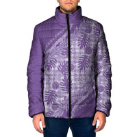 Hawaii Breadfruit Palaka Padded Jacket Poni Maile Lei LT9 Men Purple - Polynesian Pride