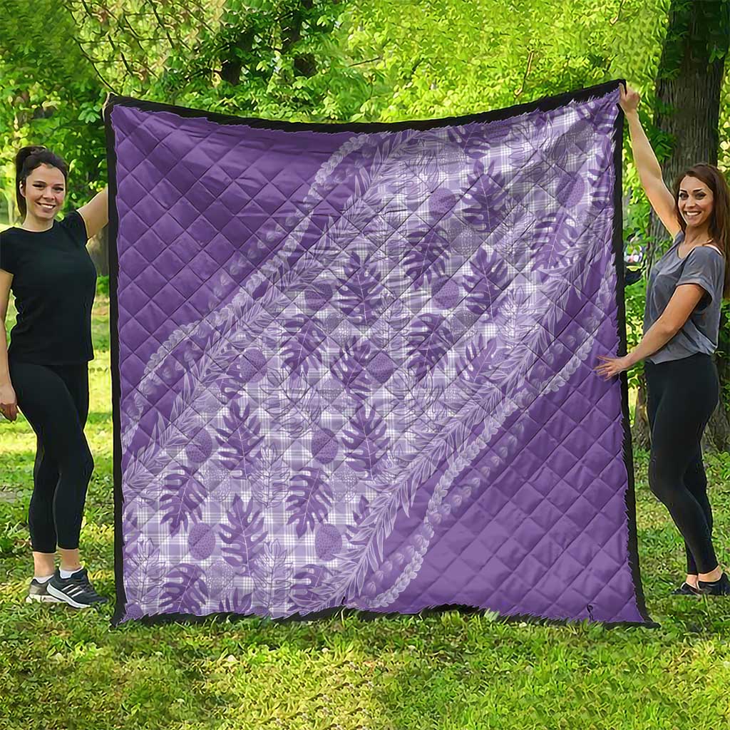 Hawaii Breadfruit Palaka Quilt Poni Maile Lei - Polynesian Pride